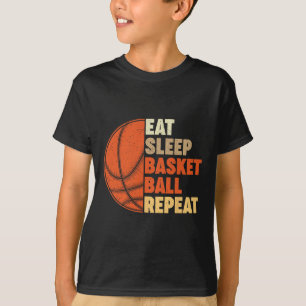 プレー食べヤーヴィンテージFuのスリープバスケットボールのリピート Tシャツ
