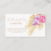 プレ花嫁のためのボーホーパンパスフラワーレシピ エンクロージャーカード (正面)