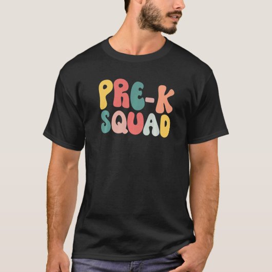 プレKスクワッドチーム新学期Groovyレトロ Tシャツ (正面)