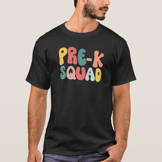 プレKスクワッドチーム新学期Groovyレトロ Tシャツ (正面)