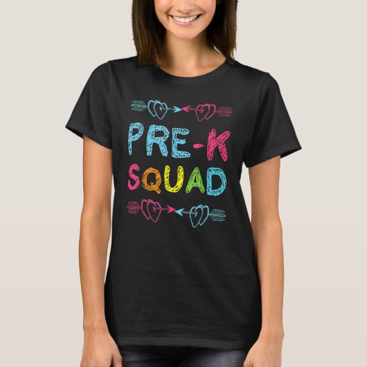プレKスクワッドプリスクール先生新学期 Tシャツ (正面)