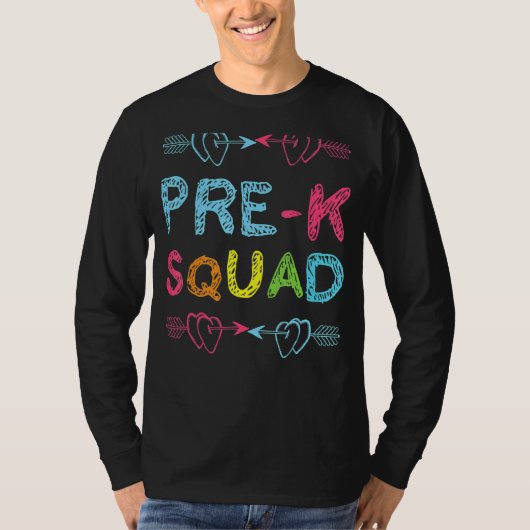 プレKスクワッドプリスクール先生新学期 Tシャツ (正面)