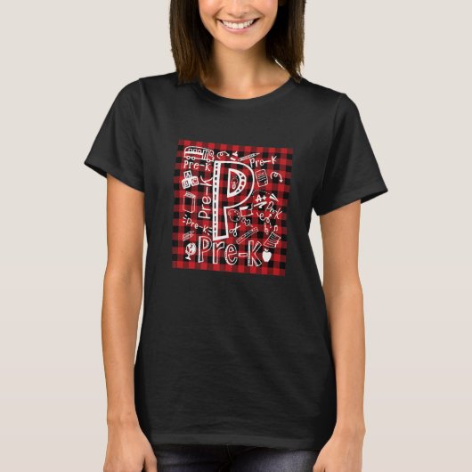 プレKタイポグラフィプリスクール新学期先生 Tシャツ (正面)