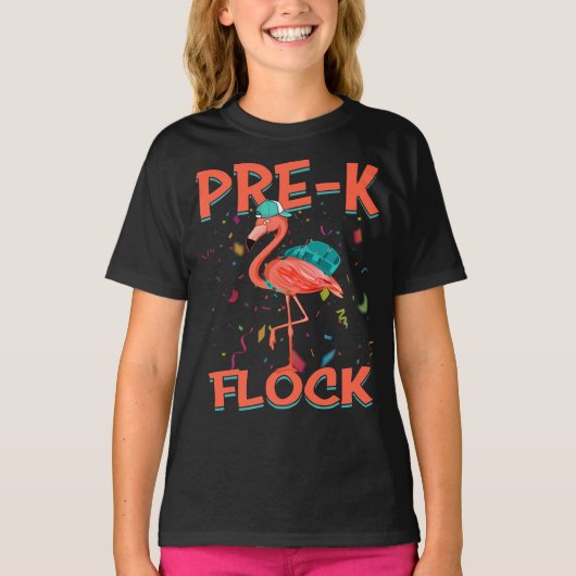 プレKフックフラミンゴ新学期 Tシャツ (正面)