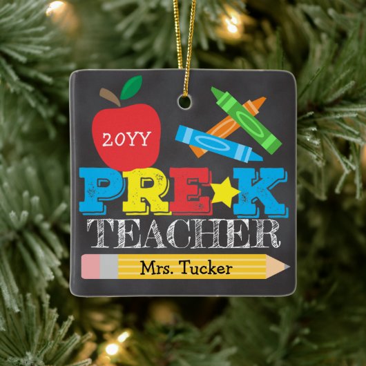 プレKプレスクール先生キープサケブライトシャルボード セラミックオーナメント (ツリー)