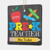 プレKプレスクール先生キープサケブライトシャルボード セラミックオーナメント (左)