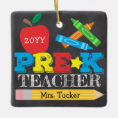 プレKプレスクール先生キープサケブライトシャルボード セラミックオーナメント (正面)
