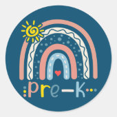 プレKボーホレインボー先生学生新学期 ラウンドシール (正面)