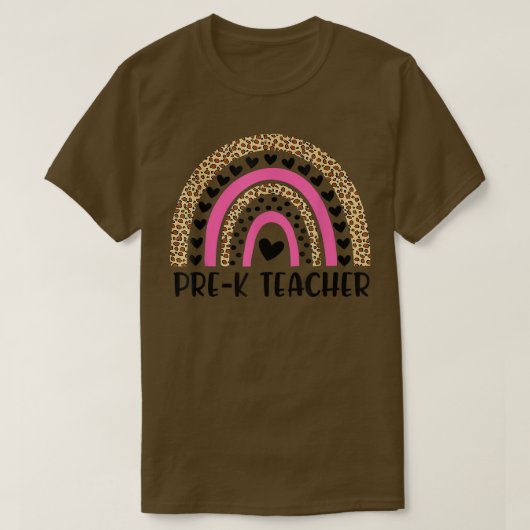プレK先生おもしろいレオパレインボー新学期 Tシャツ (デザイン正面)