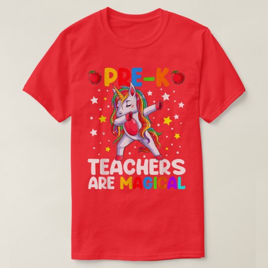 プレK先生は魔法のユニコーン新学期 Tシャツ (デザイン正面)