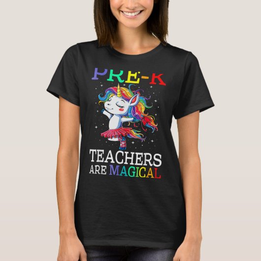 プレK先生は魔法のユニコーン Tシャツ (正面)