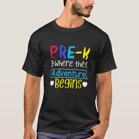 プレK先生アドベンチャーが初日の先生を開始 Tシャツ (正面)