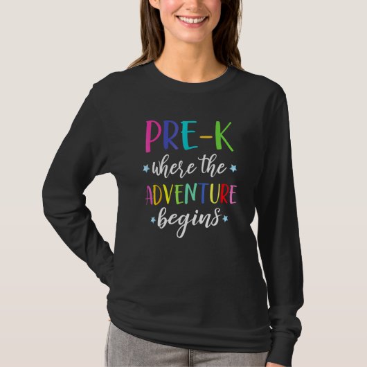 プレK先生アドベンチャーが初日プリスクールを始める Tシャツ (正面)
