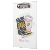 プレK先生カスタムブラックブックコー名門私立校風のヒー クリップボード (左)