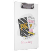 プレK先生カスタムブラックブックコー名門私立校風のヒー クリップボード (右)