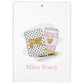 プレK先生カスタムホワイトノートブックコーヒー クリップボード (裏面)