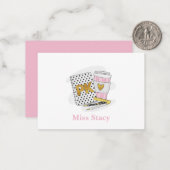 プレK先生カスタムホワイトノートブックコーヒー ノートカード (正面/裏面インサイチュ)