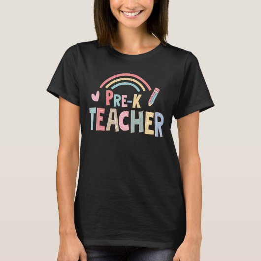 プレK先生チームプレスクール分隊レインボー Tシャツ (正面)