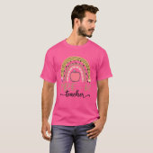 プレK先生ヒョウBOHOレインボー新学期 Tシャツ (正面フル)