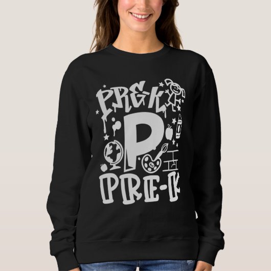 プレK先生プレスクールのチーム学生の女の子に戻る スウェットシャツ (正面)