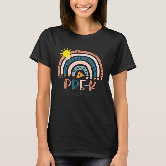 プレK先生ボホレインボー先生の日 Tシャツ (正面)