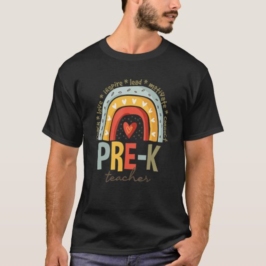 プレK先生ライフボホーレインボー新学期 Tシャツ (正面)