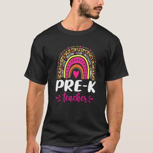 プレK先生レインボーヒョウ新学期 Tシャツ (正面)