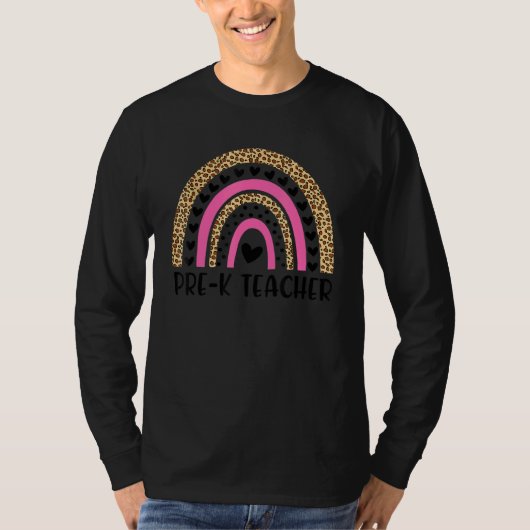プレK先生レオパーレインボー新学期 Tシャツ (正面)