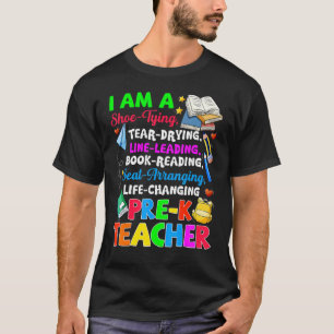 プレK先生私は靴タイピング催涙乾燥 Tシャツ