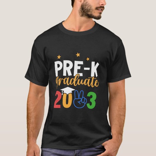 プレK卒園おめでとう プレK卒業 2023年度 最終日 Tシャツ (正面)