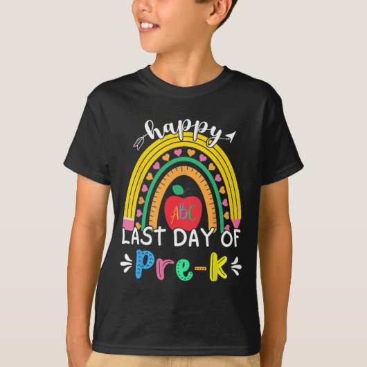 プレK幼稚園最後の日 虹の先生 スチューデント Tシャツ (正面)