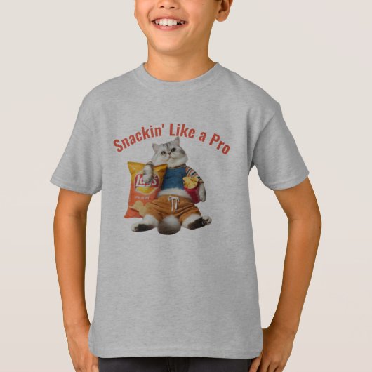プロおもしろいのような猫のスナキン Tシャツ (正面)