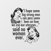 プロおもしろいチョイスのフェミニスト政治漫画 ウィンドウサイン (シート)