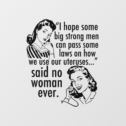 プロおもしろいチョイスのフェミニスト政治漫画 ウィンドウサイン (シート)