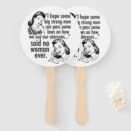 プロおもしろいチョイスのフェミニスト政治漫画 ハンドファン (正面&裏面)