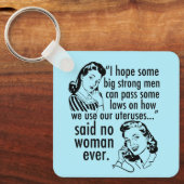プロおもしろいチョイスレトロフェミニスト政治漫画 キーホルダー (正面)