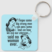 プロおもしろいチョイスレトロフェミニスト政治漫画 キーホルダー (裏面)