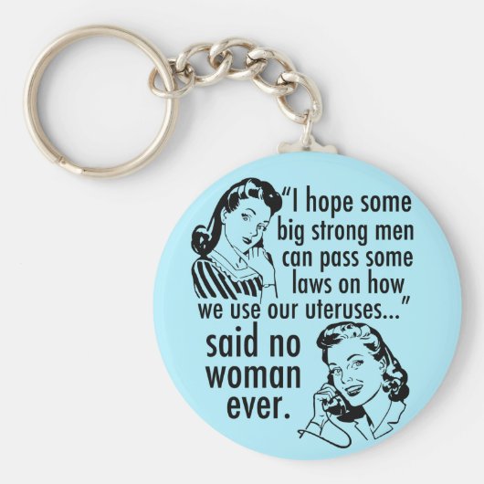 プロおもしろいチョイスレトロフェミニスト政治漫画 キーホルダー (正面)