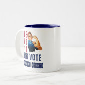 プロおもしろいチョイスレトロフェミニスト政治漫画 ツートーンマグカップ (正面左)