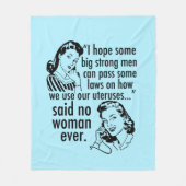 プロおもしろいチョイスレトロフェミニスト政治漫画 フリースブランケット (正面)