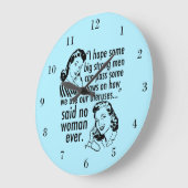 プロおもしろいチョイスレトロフェミニスト政治漫画 ラージ壁時計 (傾斜)