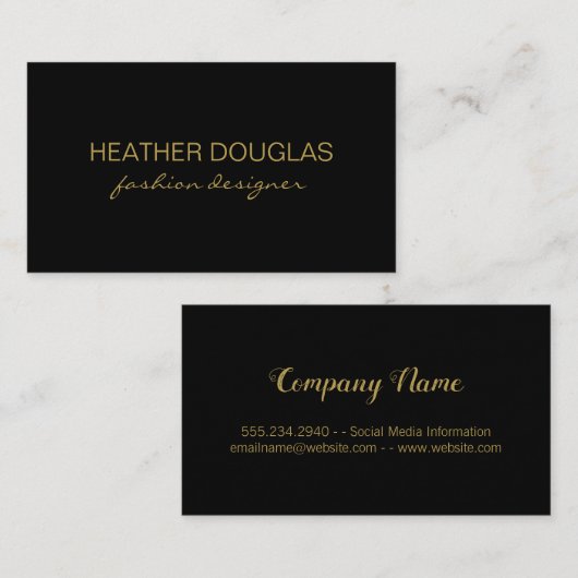 プロお洒落の（黒） 名刺 (正面/裏面)