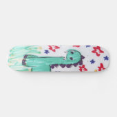 プロかわいい緑恐竜のスケッチのスケートボード スケートボード (横)