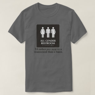 プロすべての性の化粧室のおもしろいな声明LGBT Tシャツ