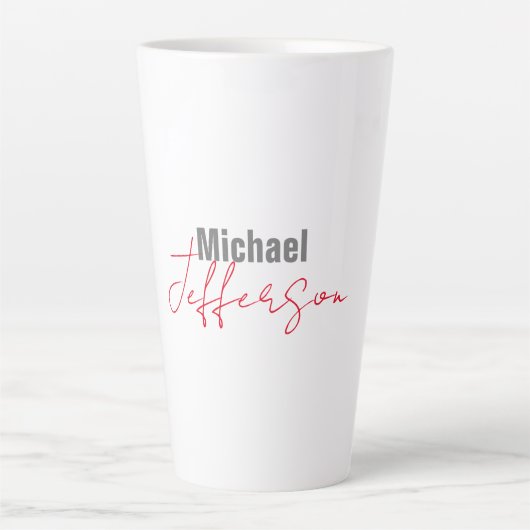 プロのエレガントな現代ミニマリストの名前 カフェラテマグ (正面)