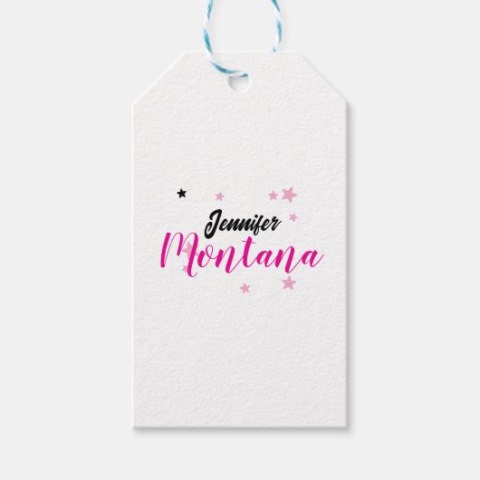 プロのエレガントな現代ミニマリストの名前 ギフトタグ (正面)