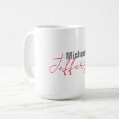 プロのエレガントな現代ミニマリストの名前 コーヒーマグカップ (正面左)