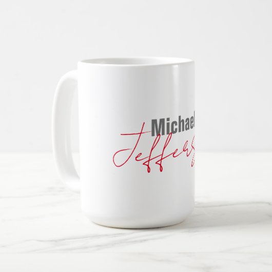 プロのエレガントな現代ミニマリストの名前 コーヒーマグカップ (正面左)