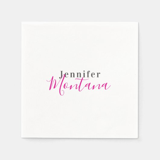 プロのエレガントな現代ミニマリストの名前 スタンダードカクテルナプキン (正面)