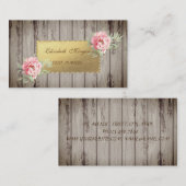 プロのエレガント木の質感、花 名刺 (正面/裏面)